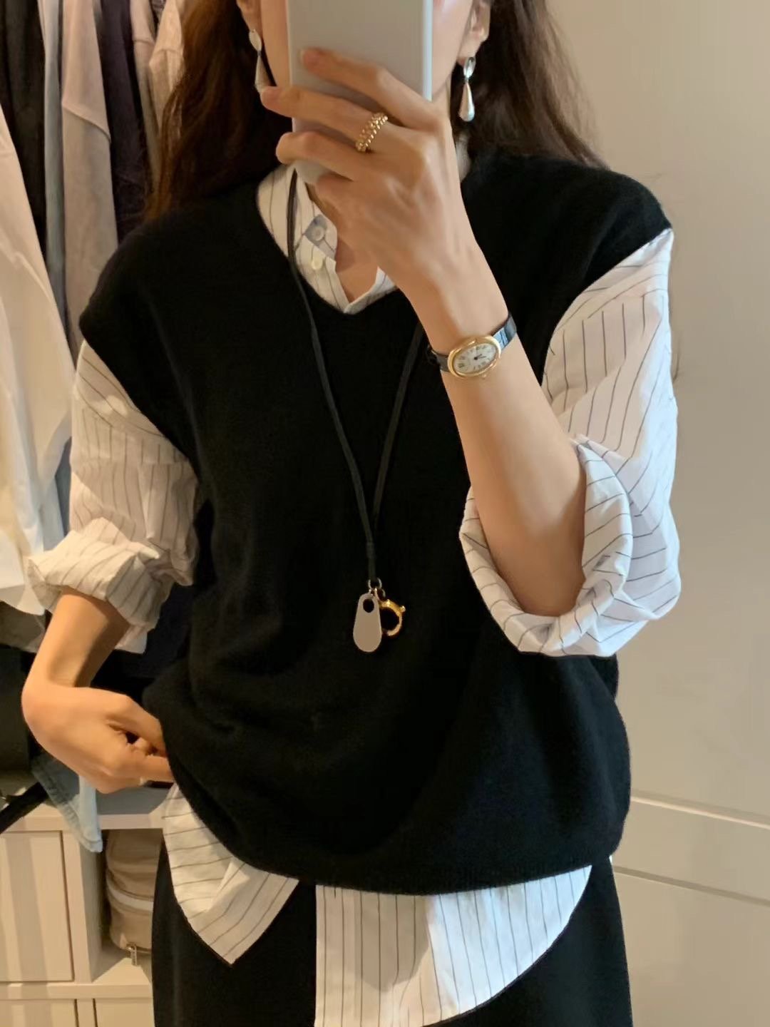 《ounce》寬肩knit vest