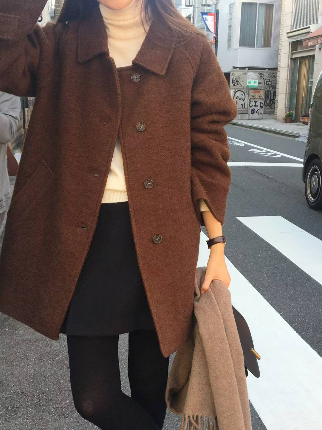 咖現貨特價！《質感onni》78公分衣長羊毛大衣