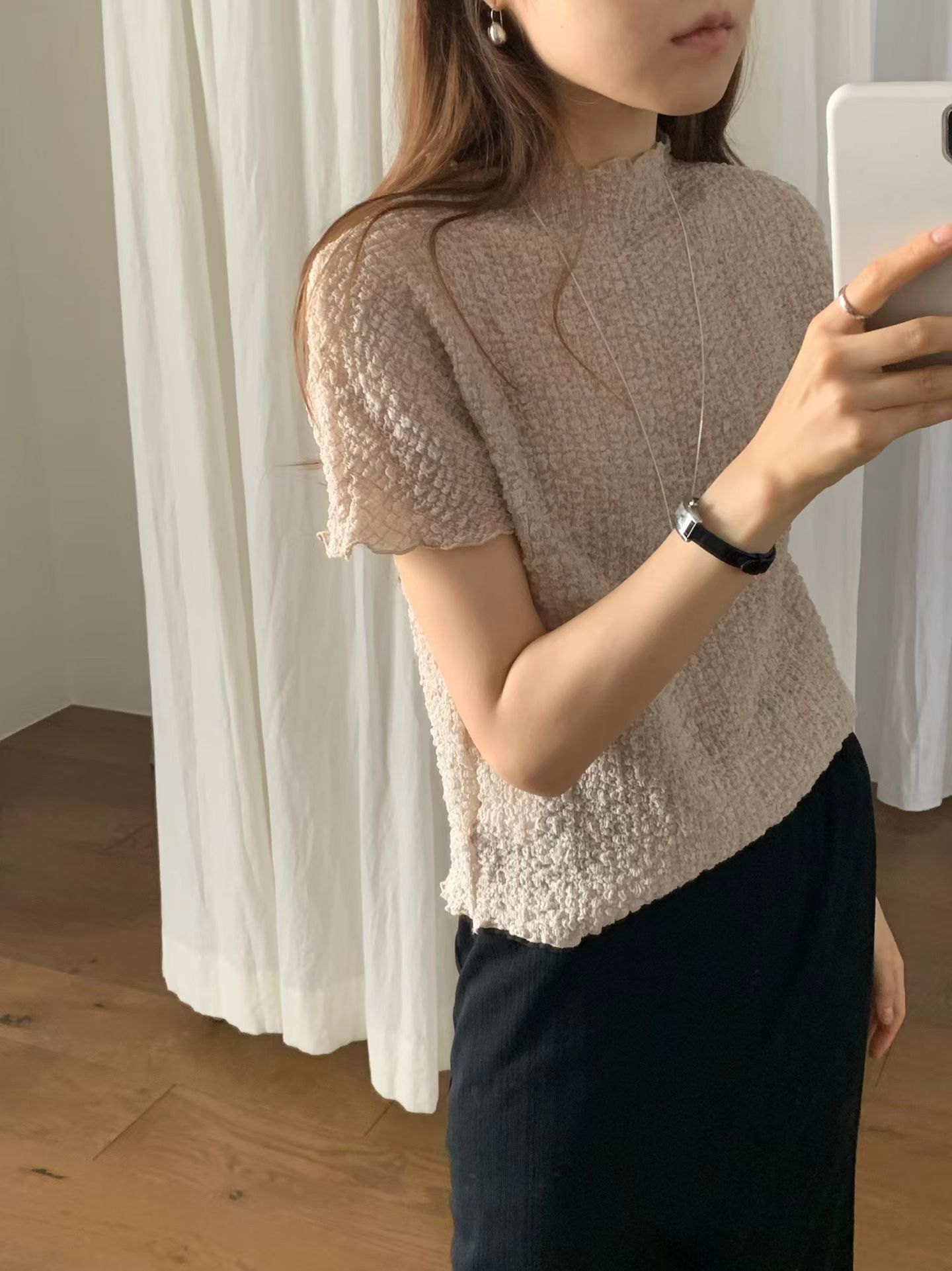 W5成團！《ounce》雲朵皺皺短袖blouse