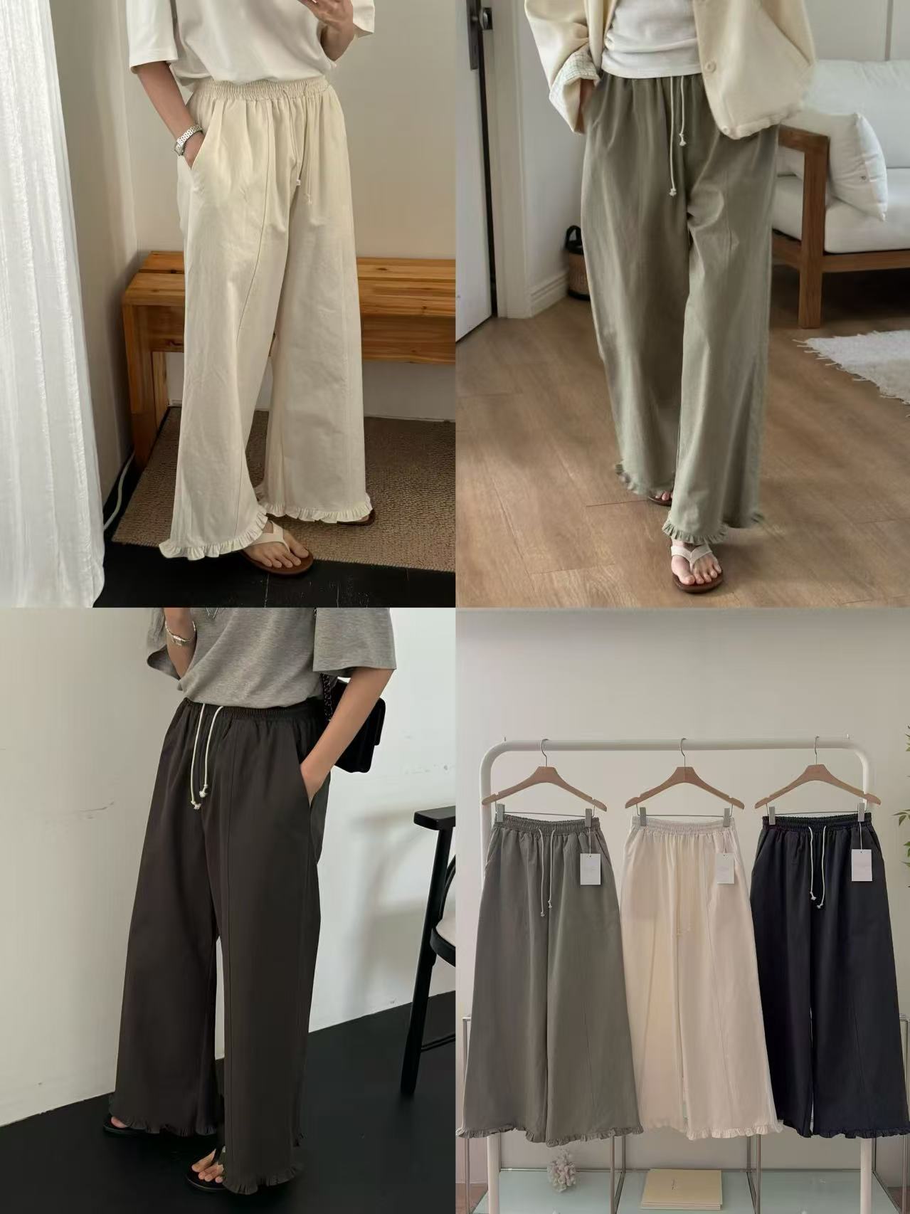 早鳥價開團中！《ti家》鬆緊綁帶褲管花瓣寬褲