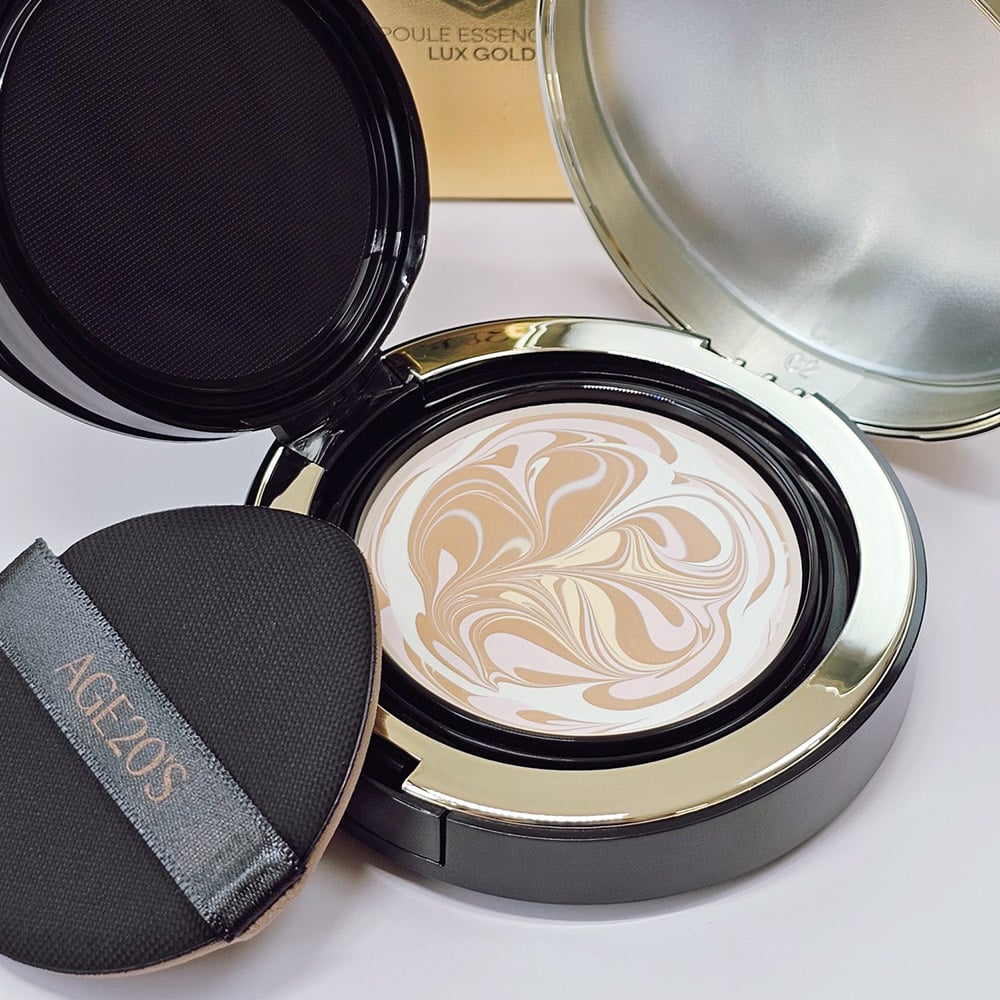 【iMeuu愛美悠】Age20's 奢華金安瓶精華粉餅(1殼2蕊)秋冬保濕底妝 爆水粉餅 持久防曬 不脫妝