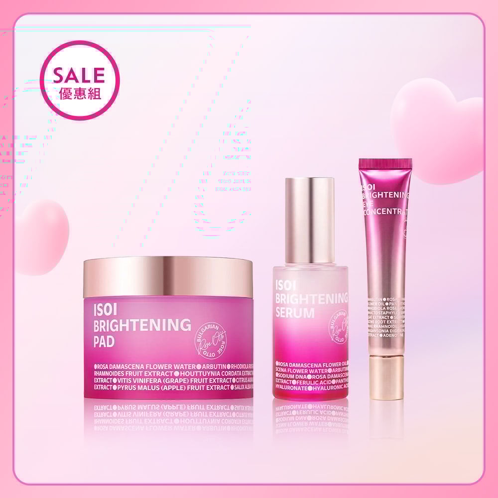 【iMeuu愛美悠】[ISOI祕密花園玫瑰PDRN晶亮水光套組-玫瑰棉片+玫瑰PDRN亮白精華+眼周光采修護霜 急救熨斗 乾燥細紋 玫瑰精油 玫瑰精華 全臉可用