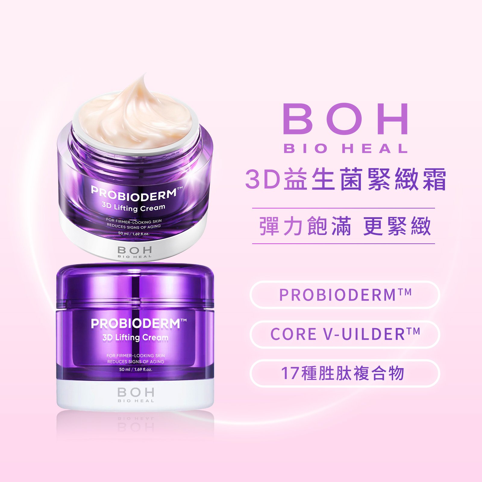 【iMeuu愛美悠】BIOHEAL BOH 3D益生菌緊緻霜(50ml x 2入)彈力 OliveYoung必買 滋潤 益生菌