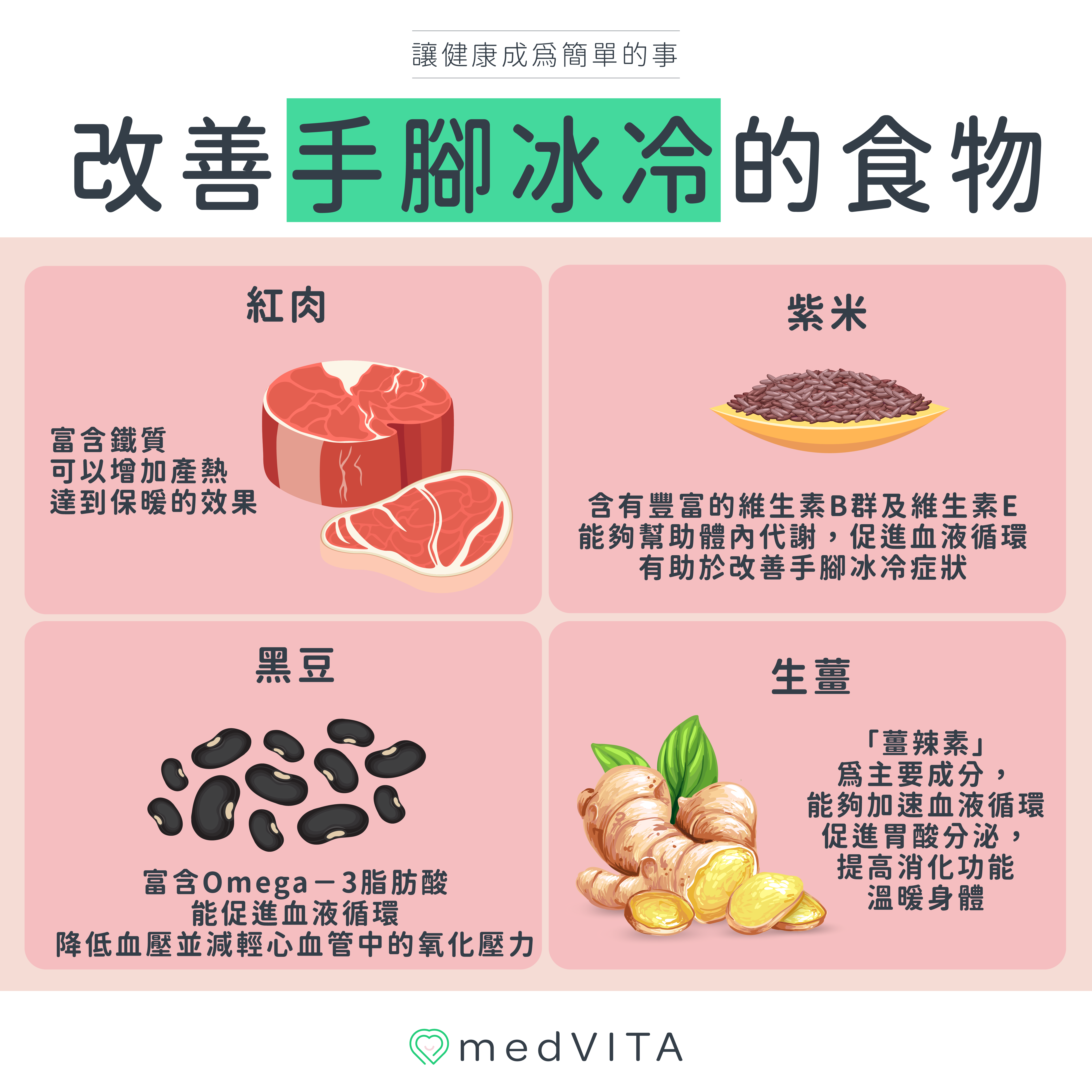 覺㦡medVITA | 改善手腳冰冷的食物