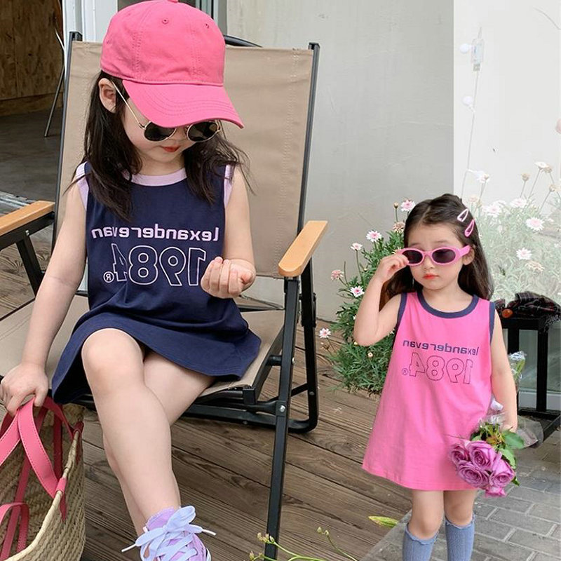 C1-012 字母撞色背心裙連身裙