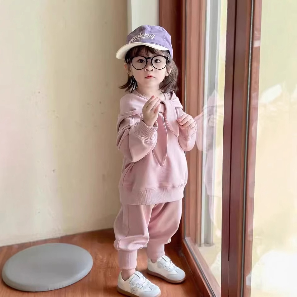 C1-046 尖尖帽圍巾加絨加厚上衣加長褲套裝