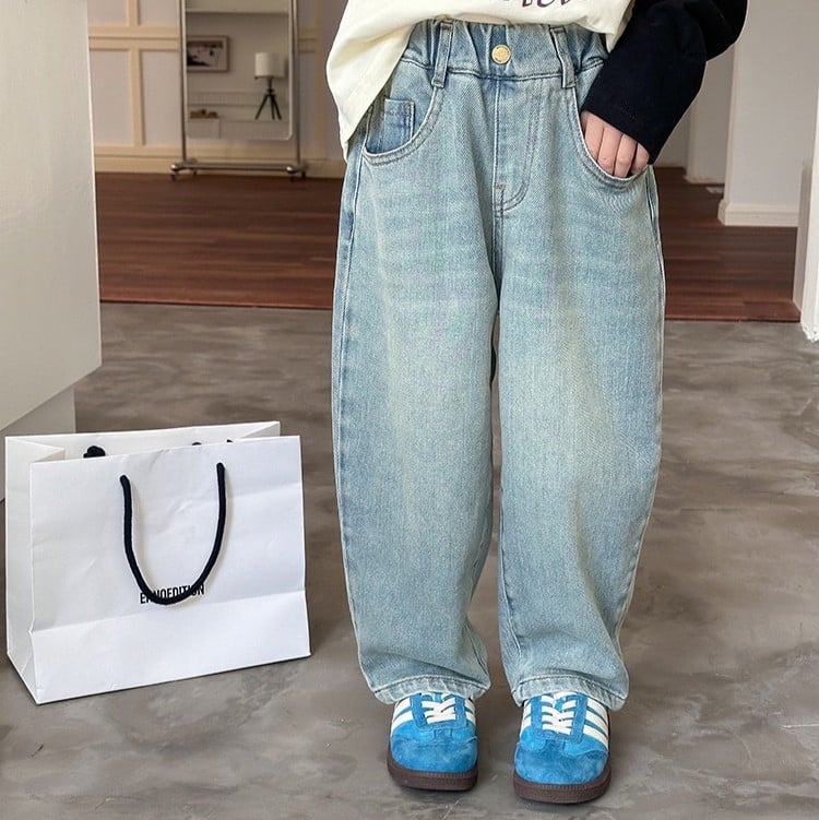 A1-025 復古水洗休閒百搭牛仔褲