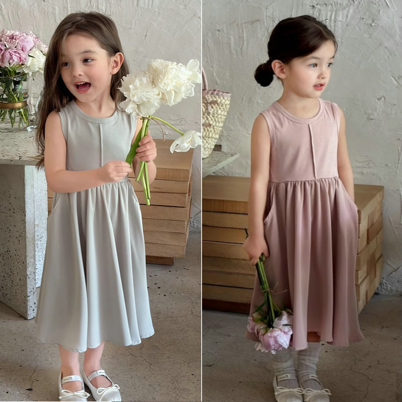 C1-071 無袖背心公主裙拼接沙灘裙