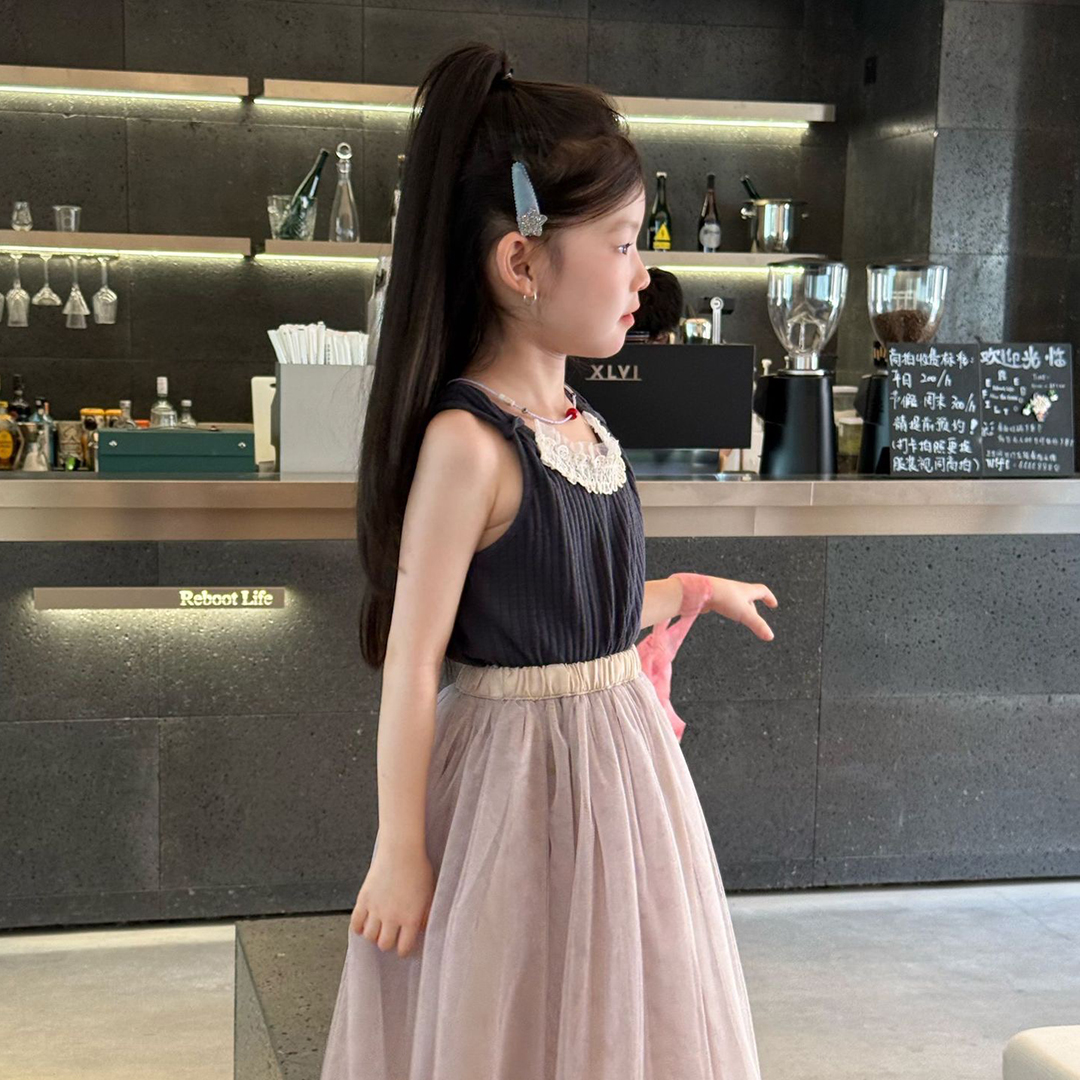 D1-015 韓版花邊時尚夏款清涼吊帶+紗裙