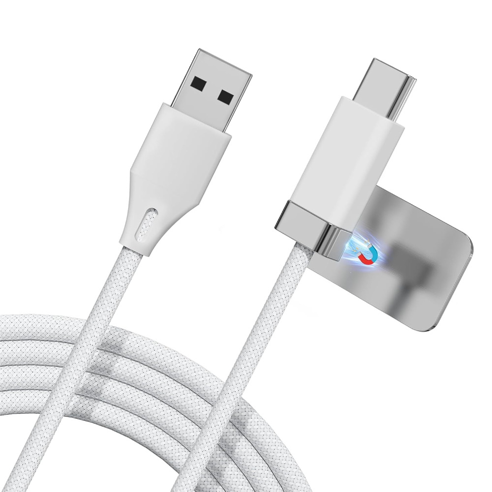 OM-MagCables USB-A to Type-C 27W磁性可固定充電傳輸線