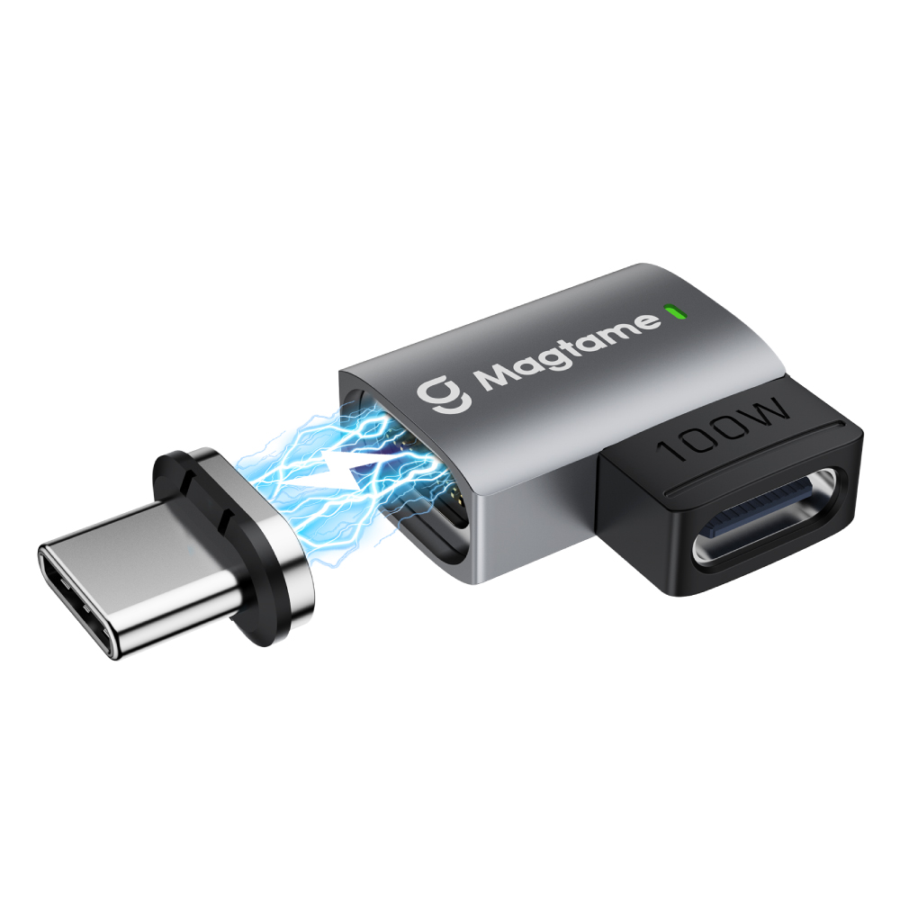 USB-C 480Mb/100W PD三合一磁性轉接頭/直頭款-TZ68