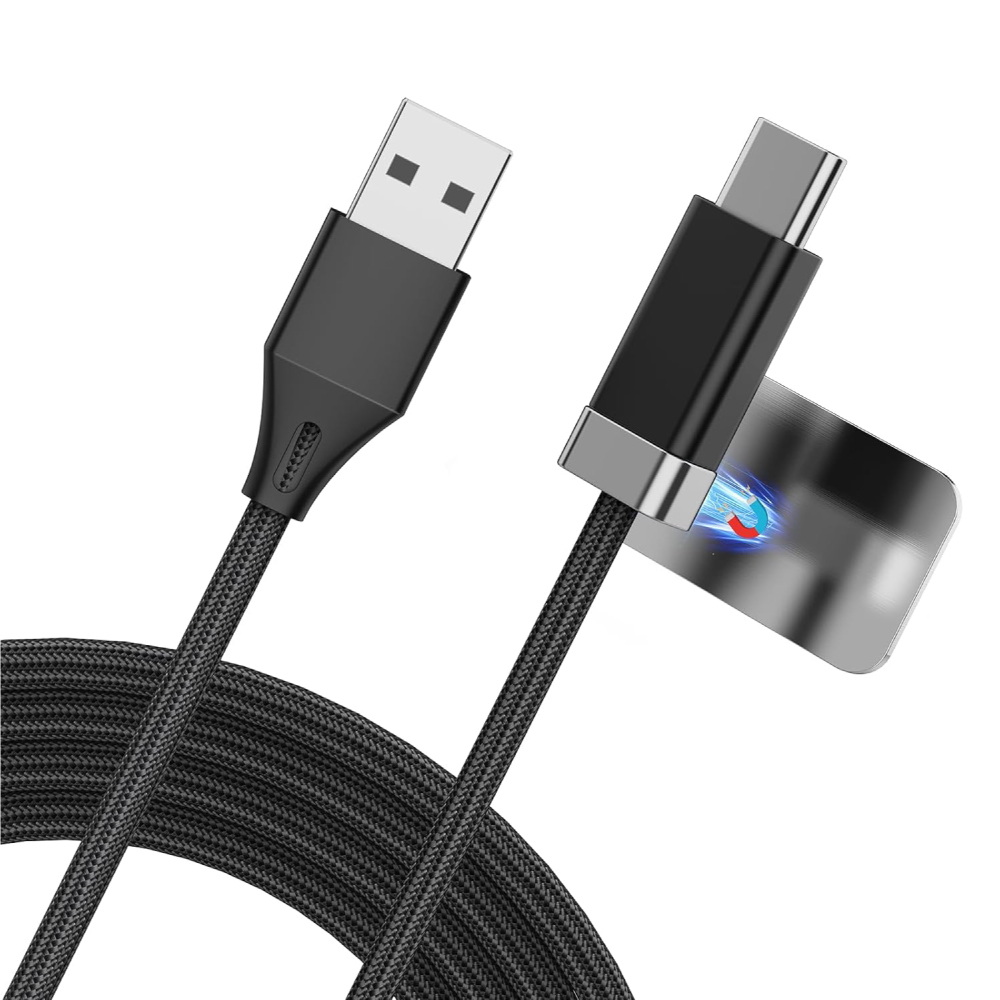 OM-MagCables USB-A to Type-C 27W磁性可固定充電傳輸線