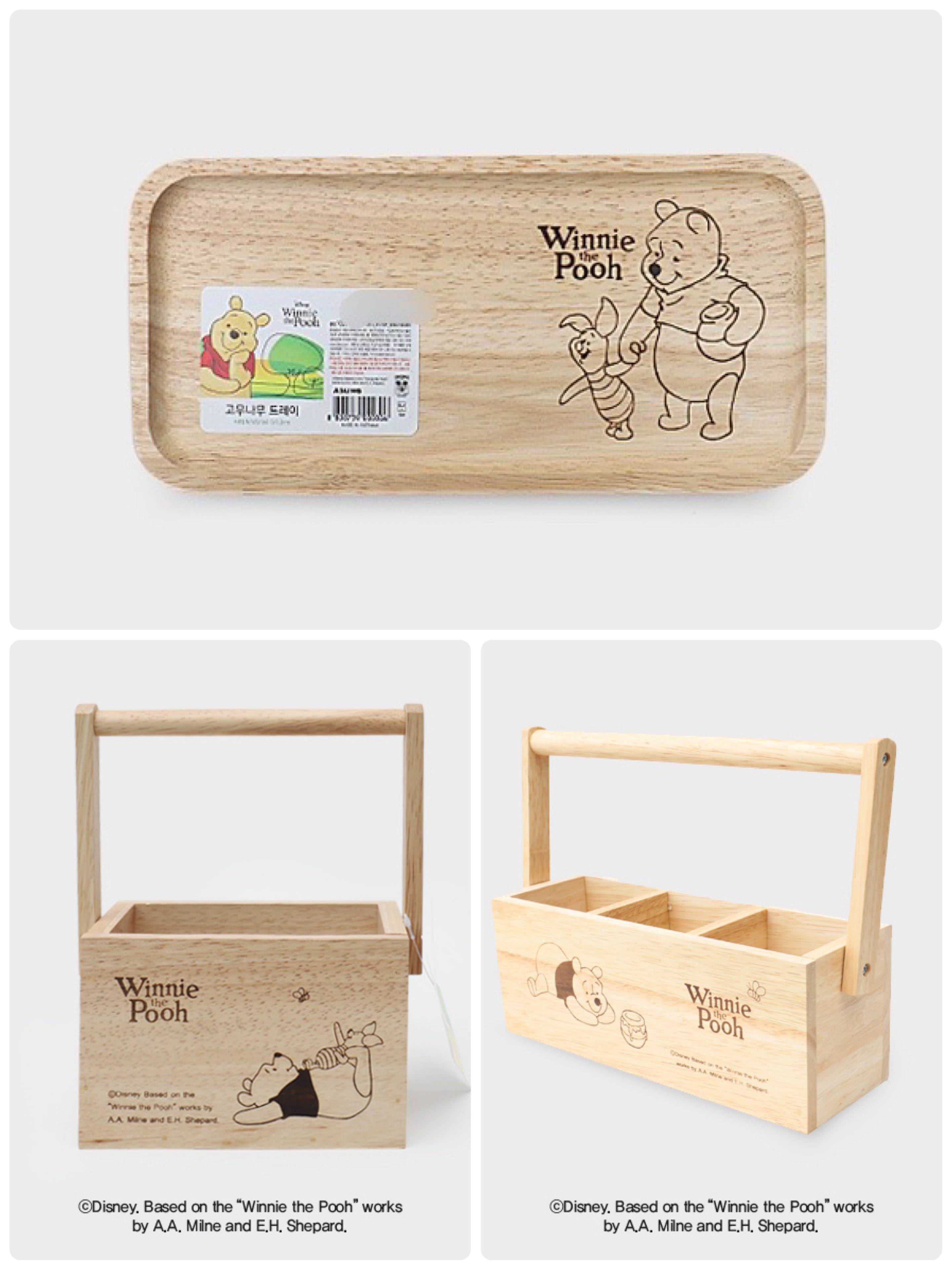 韓國大創 X 迪士尼聯名 小熊維尼家族 木製收納用品