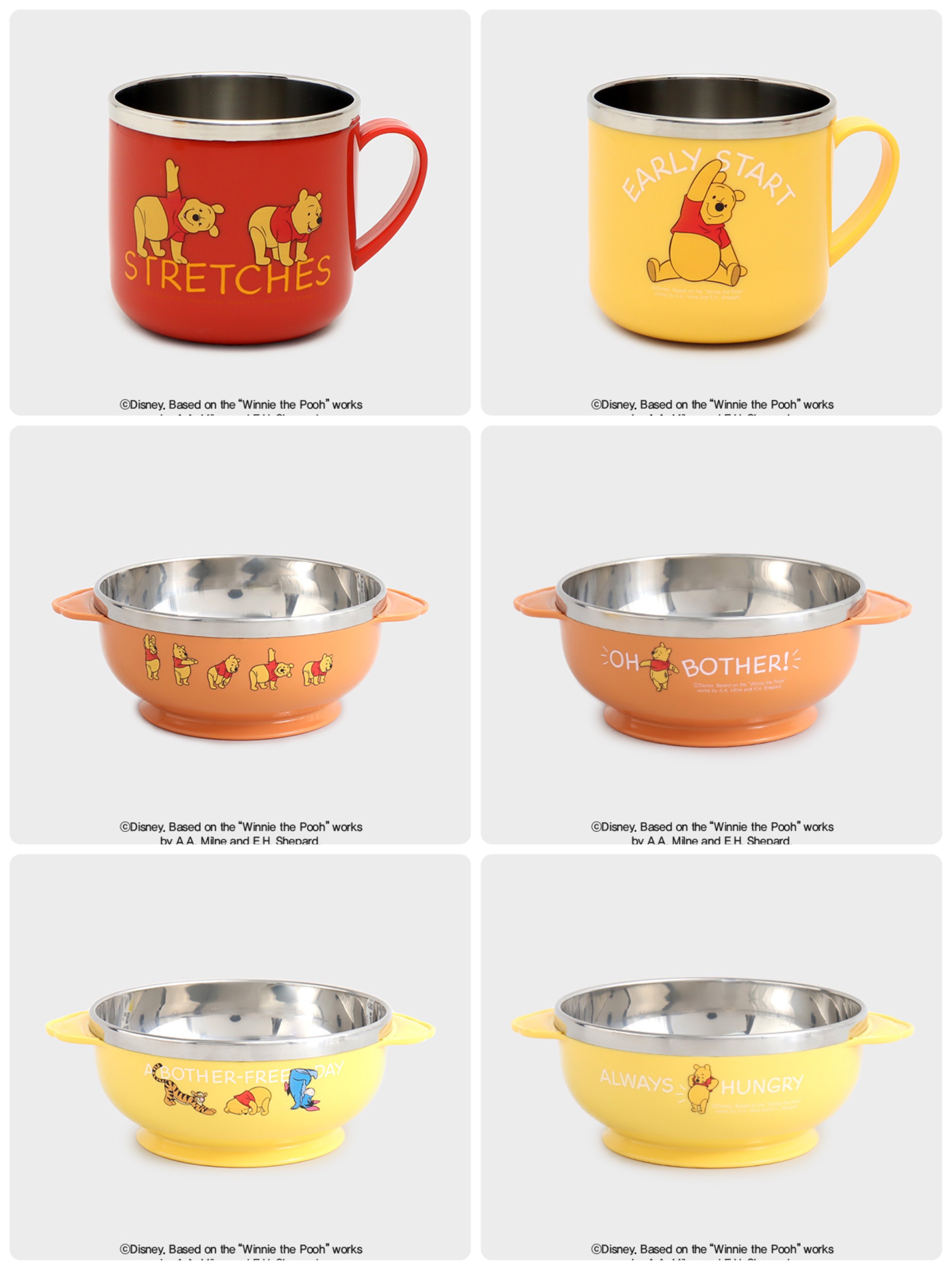 韓國大創 X 迪士尼聯名 小熊維尼家族 不鏽鋼杯/餐碗