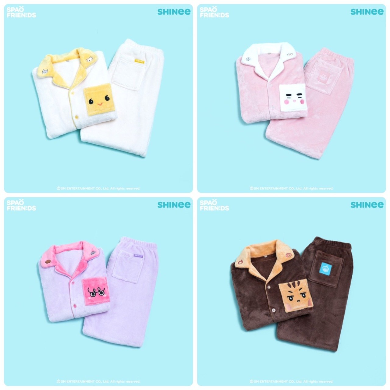 SHINee X SPAO 聯名款 長袖珊瑚絨睡衣