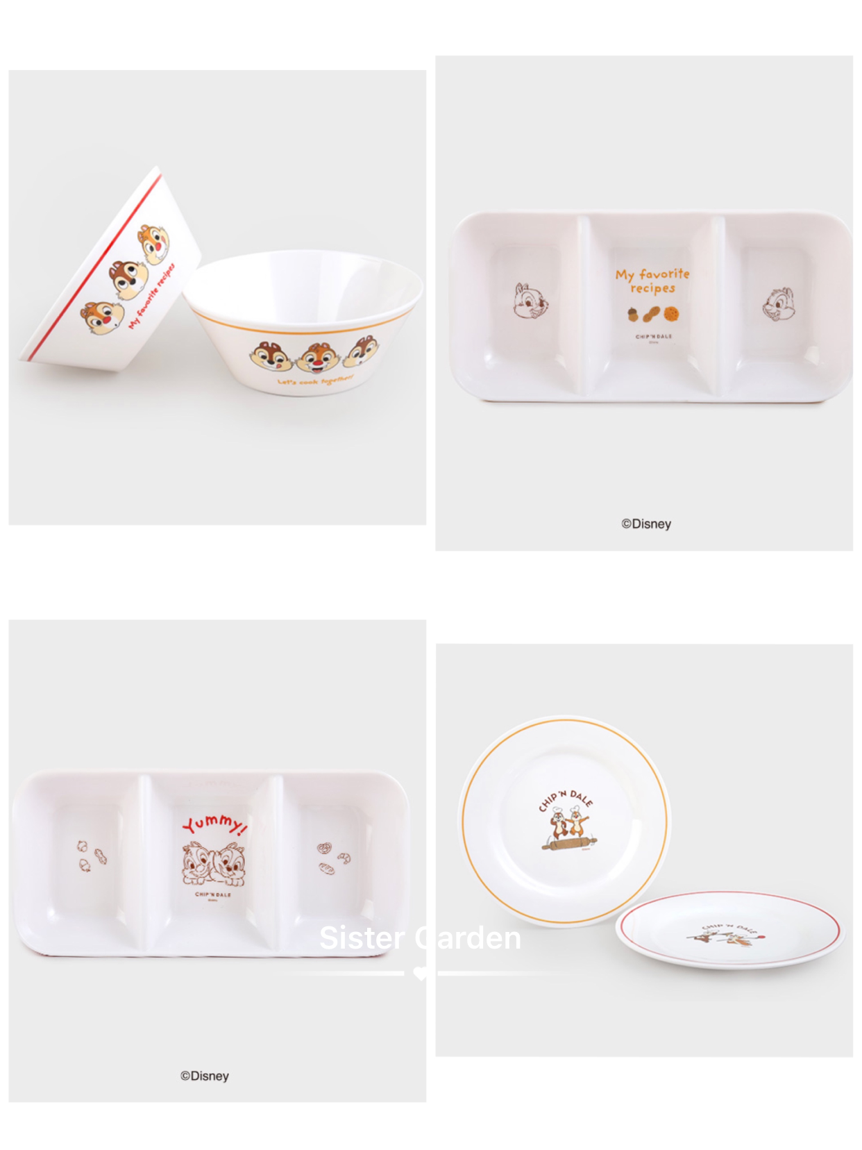 韓國大創 X 迪士尼聯名 奇奇蒂蒂家族 美耐皿餐碗/盤