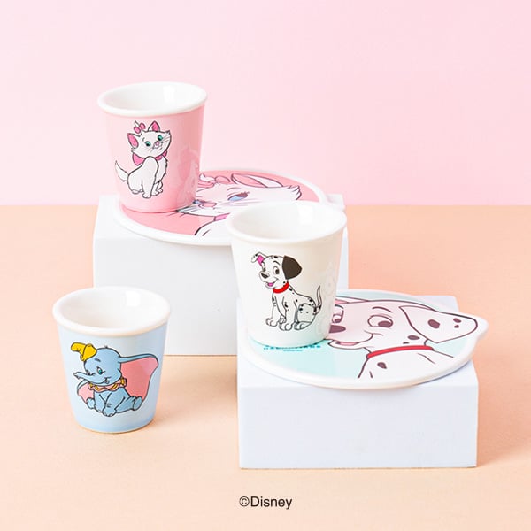 韓國大創 X 迪士尼聯名 瑪麗貓、101忠狗、小飛象陶瓷水杯