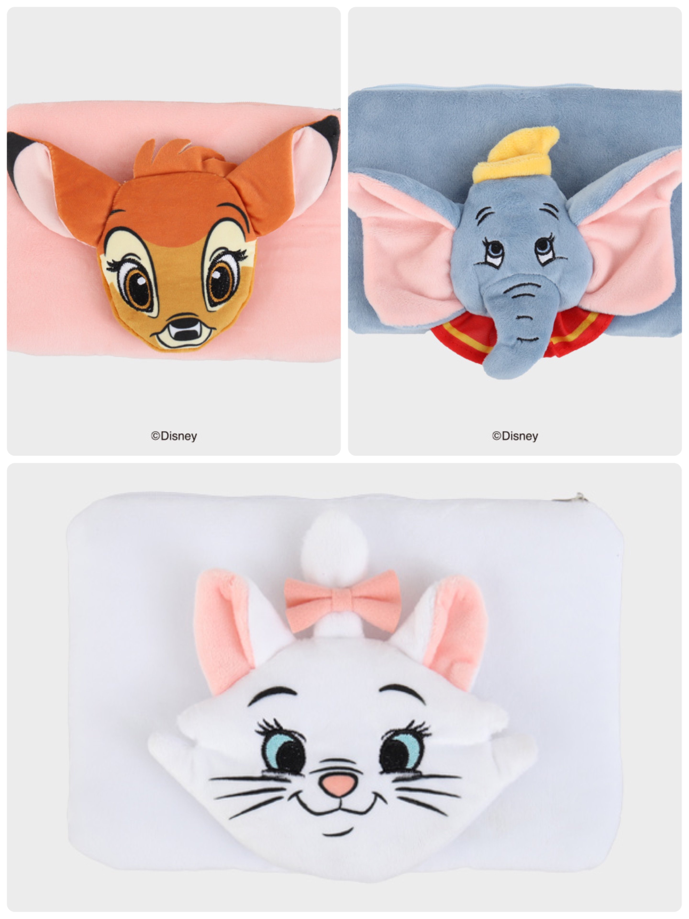 韓國大創 X 迪士尼聯名 DUMBO小飛象/小鹿斑比/瑪麗貓 化妝包/收納包