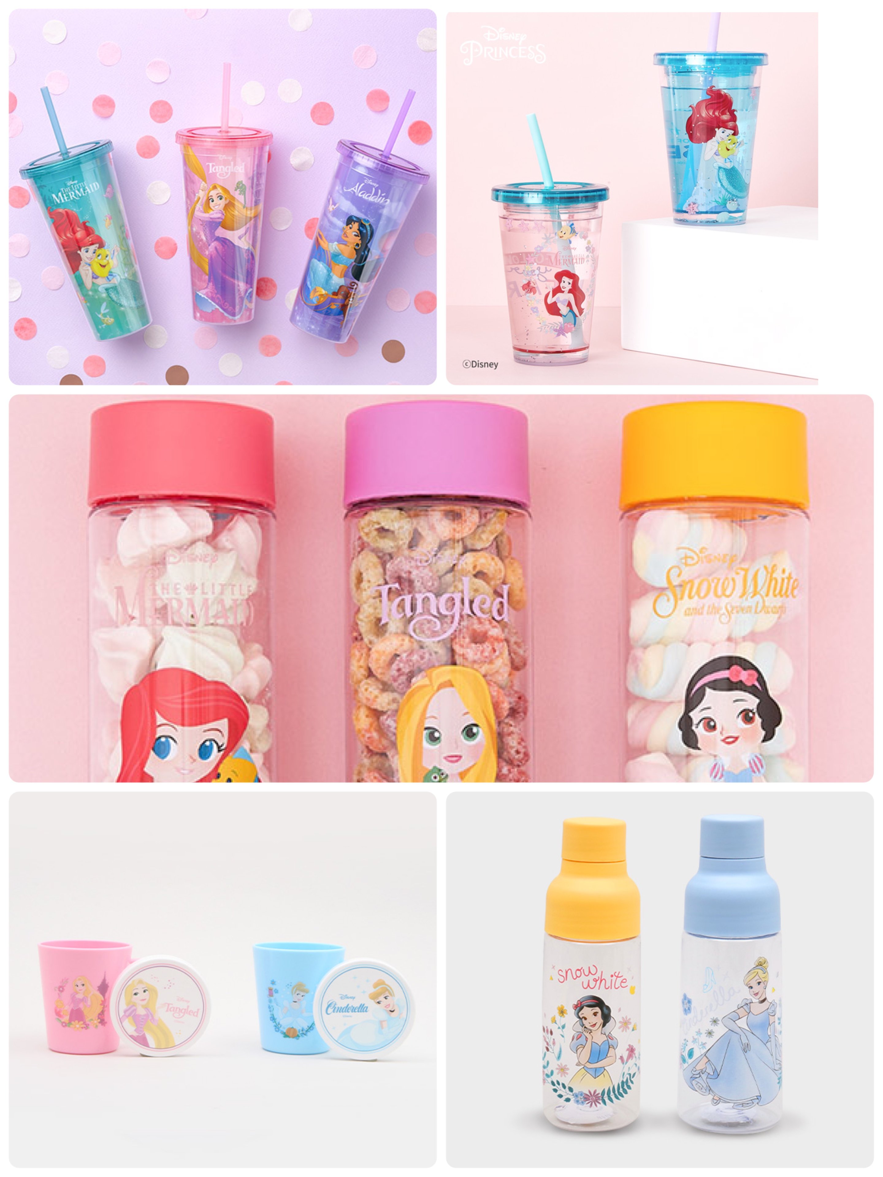 韓國大創 X 迪士尼聯名 公主系列 塑膠環保水杯、水瓶