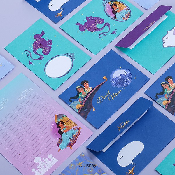韓國大創 X 迪士尼聯名 公主系列 阿拉丁茉莉公主 信紙組
