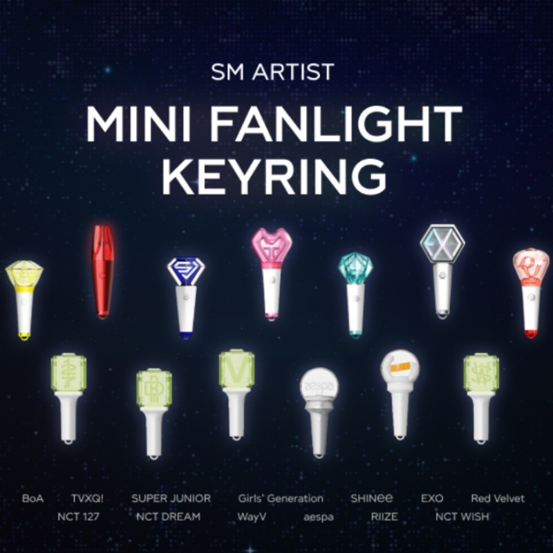 SM TOWN家族 迷你手燈鑰匙圈吊飾