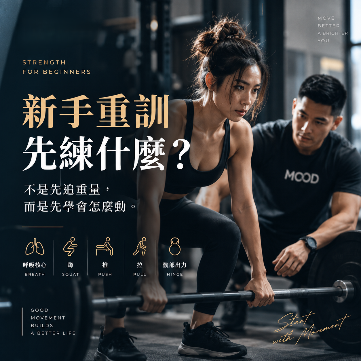 新手重訓先練什麼？高雄健身初學者從 5 個基本能力開始｜MOOD 木得健身