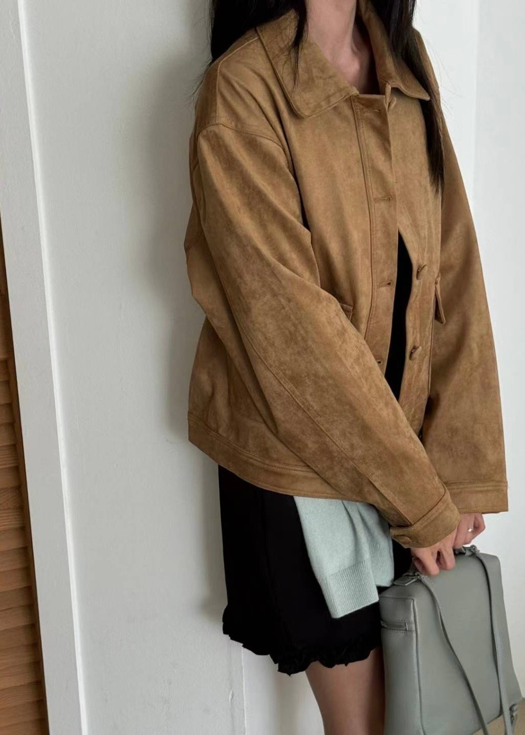 卡蜜兒浪漫繆思麂皮外套