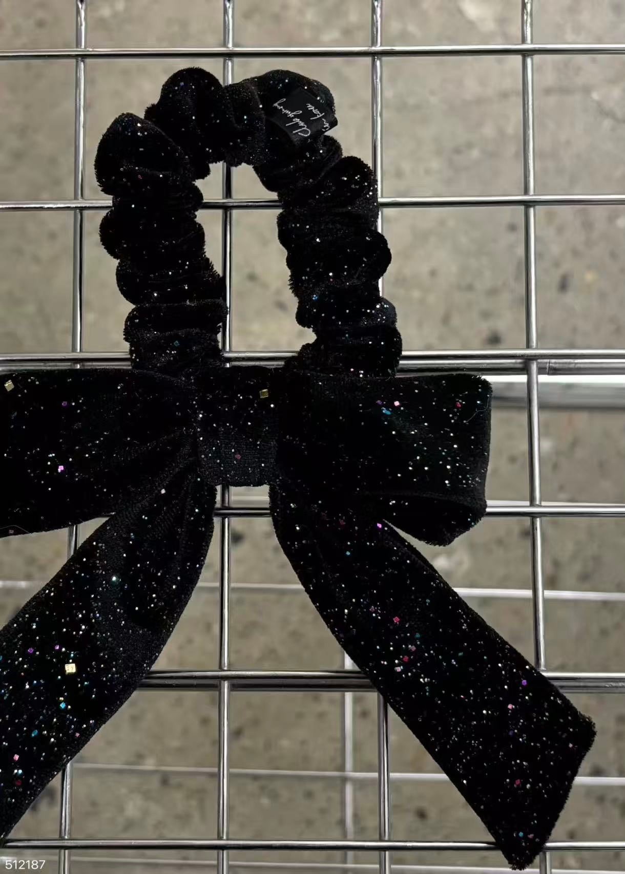 C05 Jamie小細閃亮片蝴蝶結髮圈