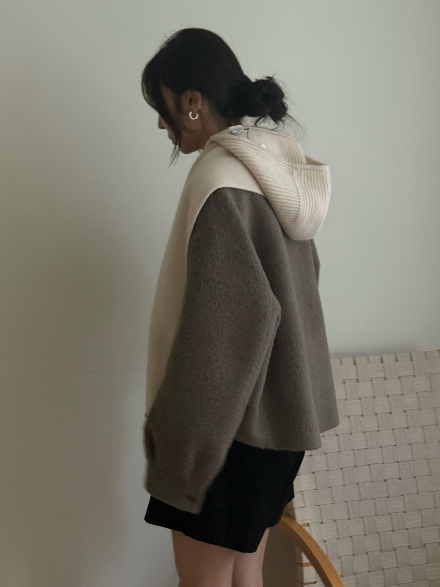 De02 針織連帽圍脖