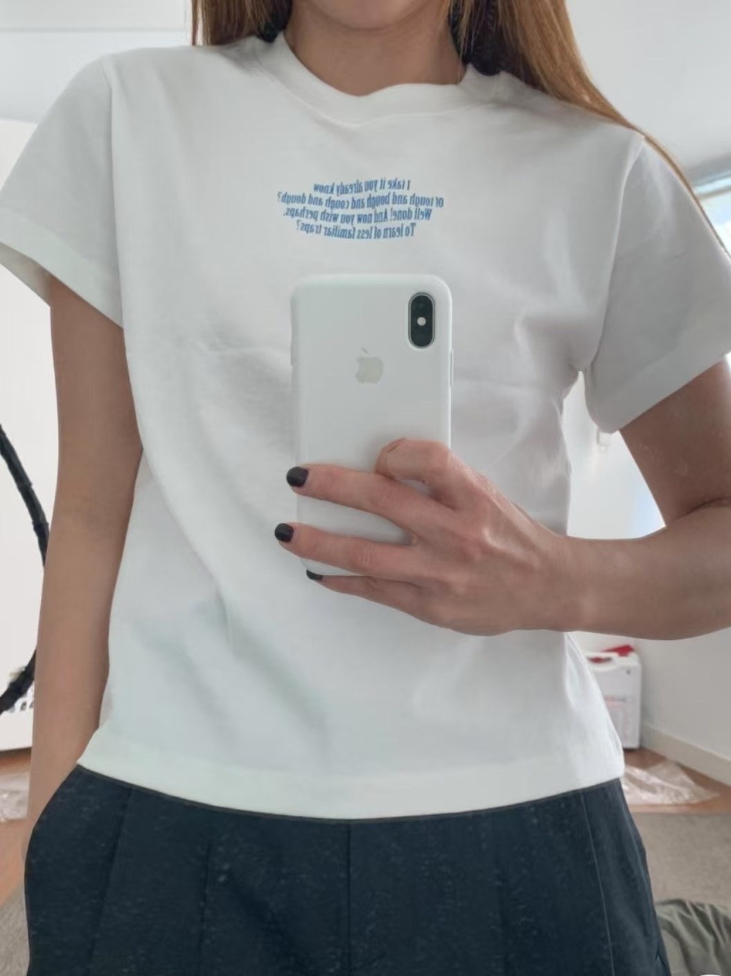 Mm04 純棉胸前文字Tee