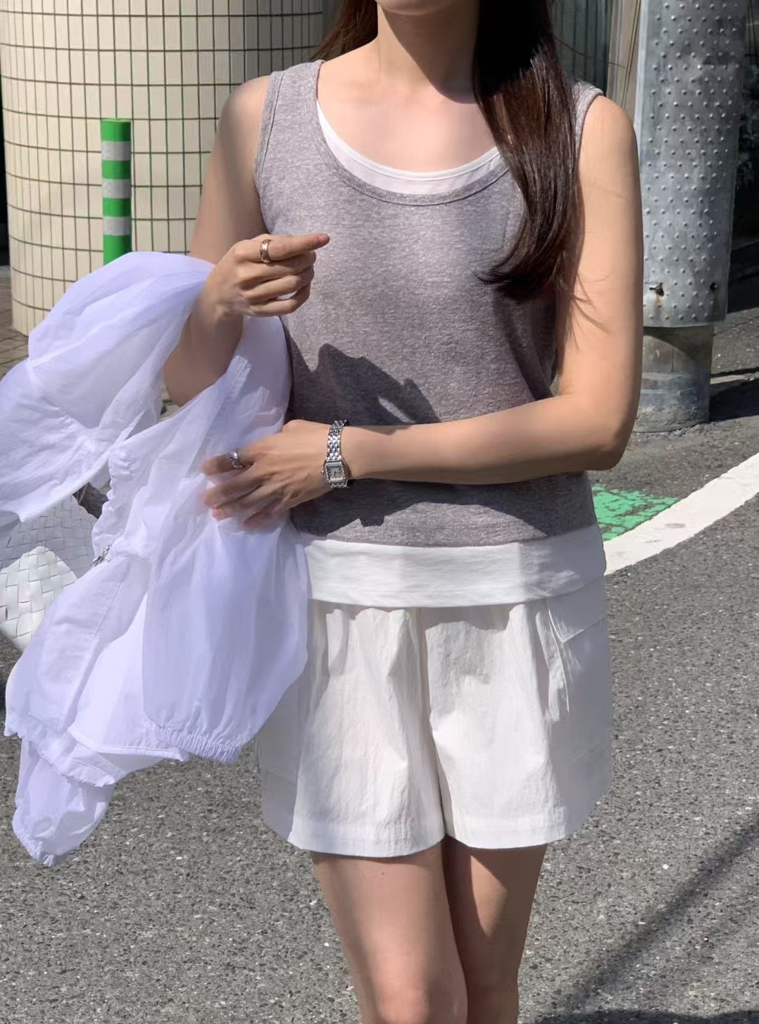 Ap01 假兩件無袖上衣