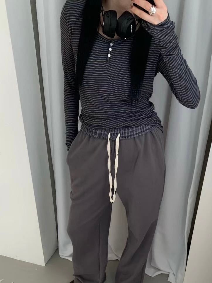 親膚條紋薄長袖