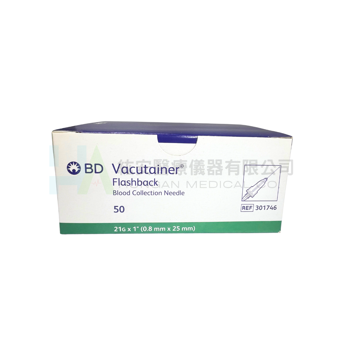 【BD】回血式真空採血針21G*1"-301746