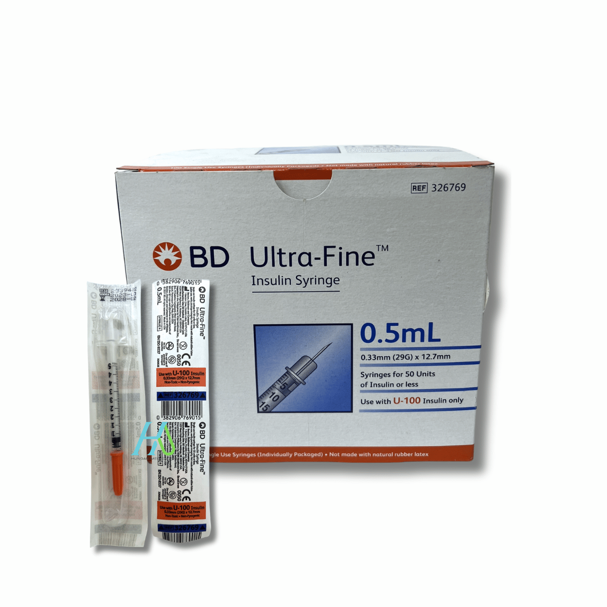 【BD】 胰島素針 0.5cc 29G*1/2(0.33mm*12.7mm)-326769