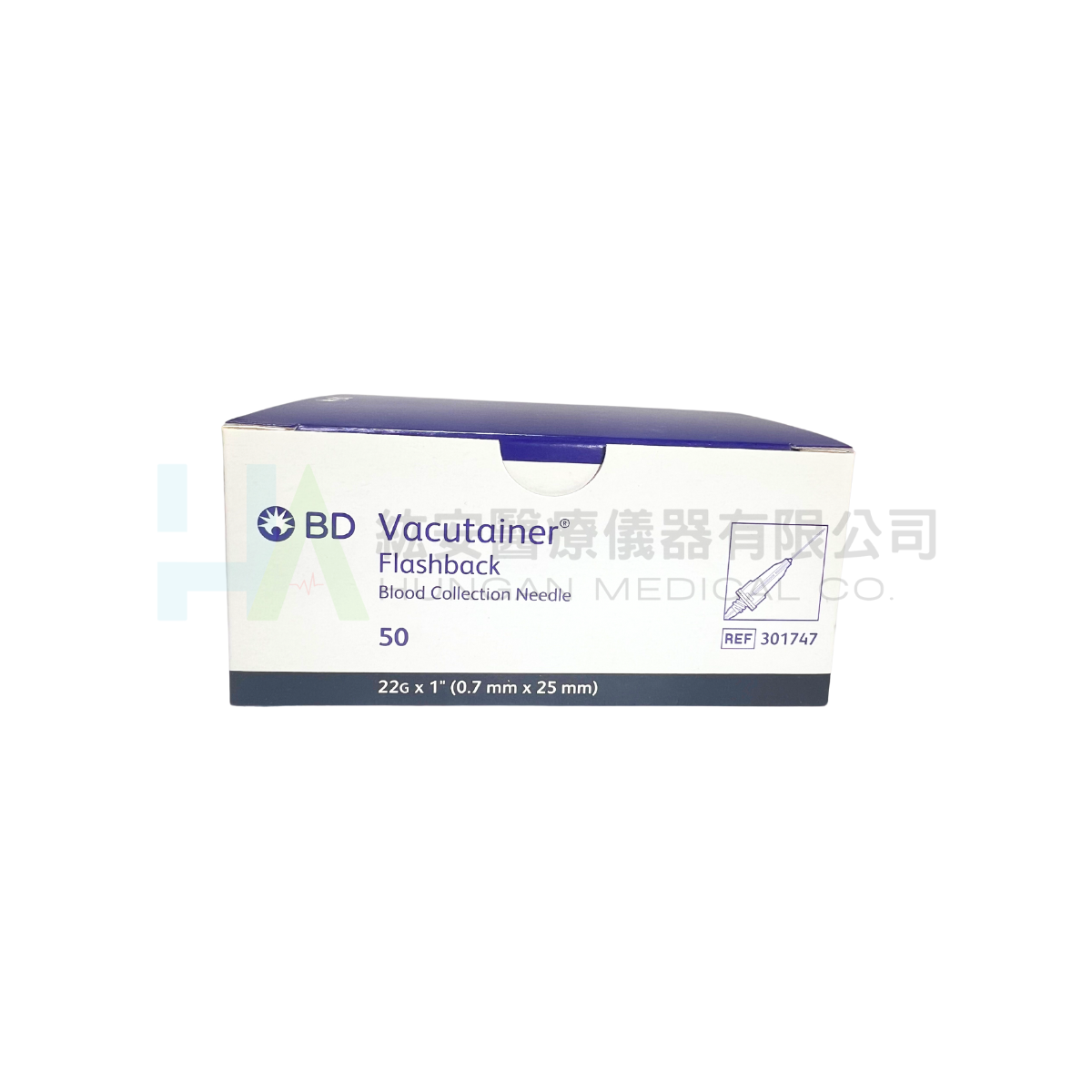 【BD】回血式真空採血針22G*1''(0.7mm*25mm)-301747