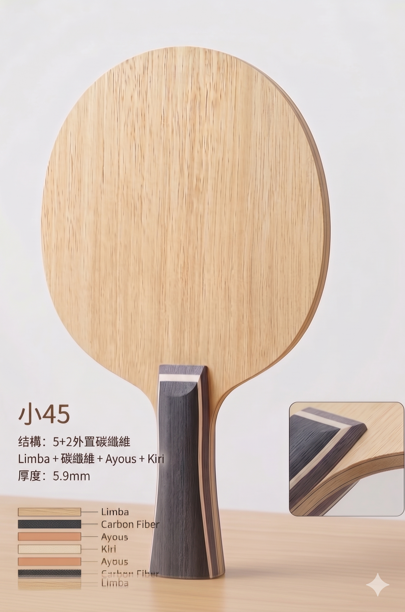 【SPRINT】良心 小45  5+2外置碳拍 結構同知名底板45