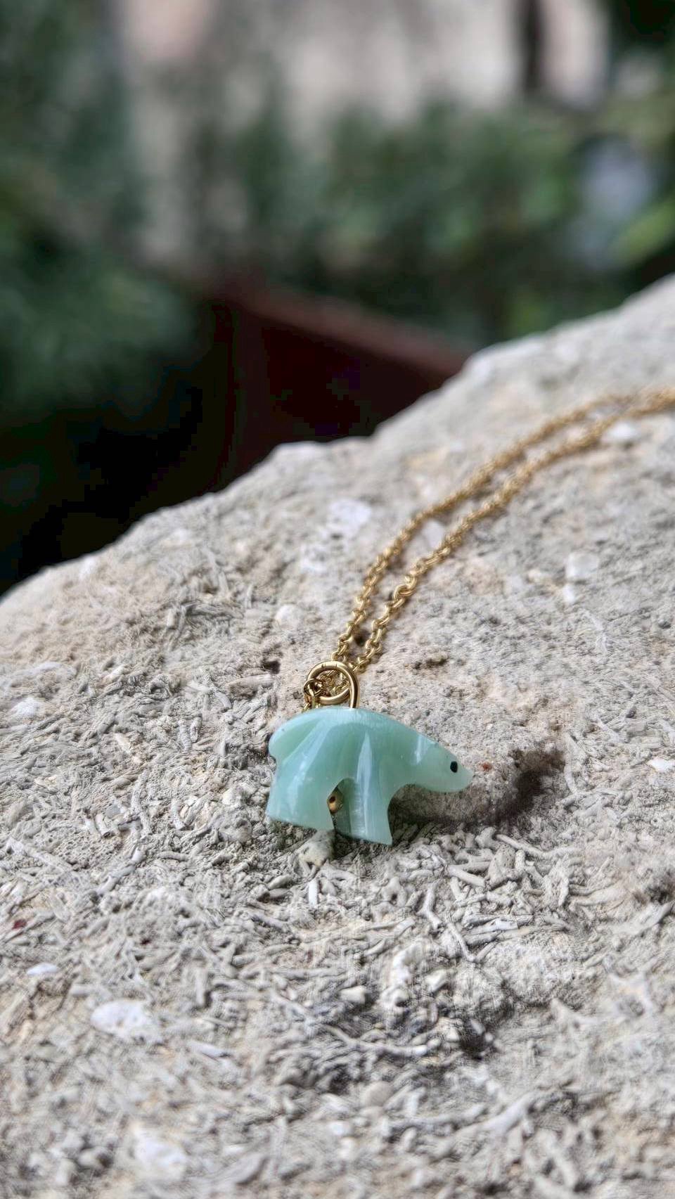 💙亞馬遜石小熊項鍊🧸