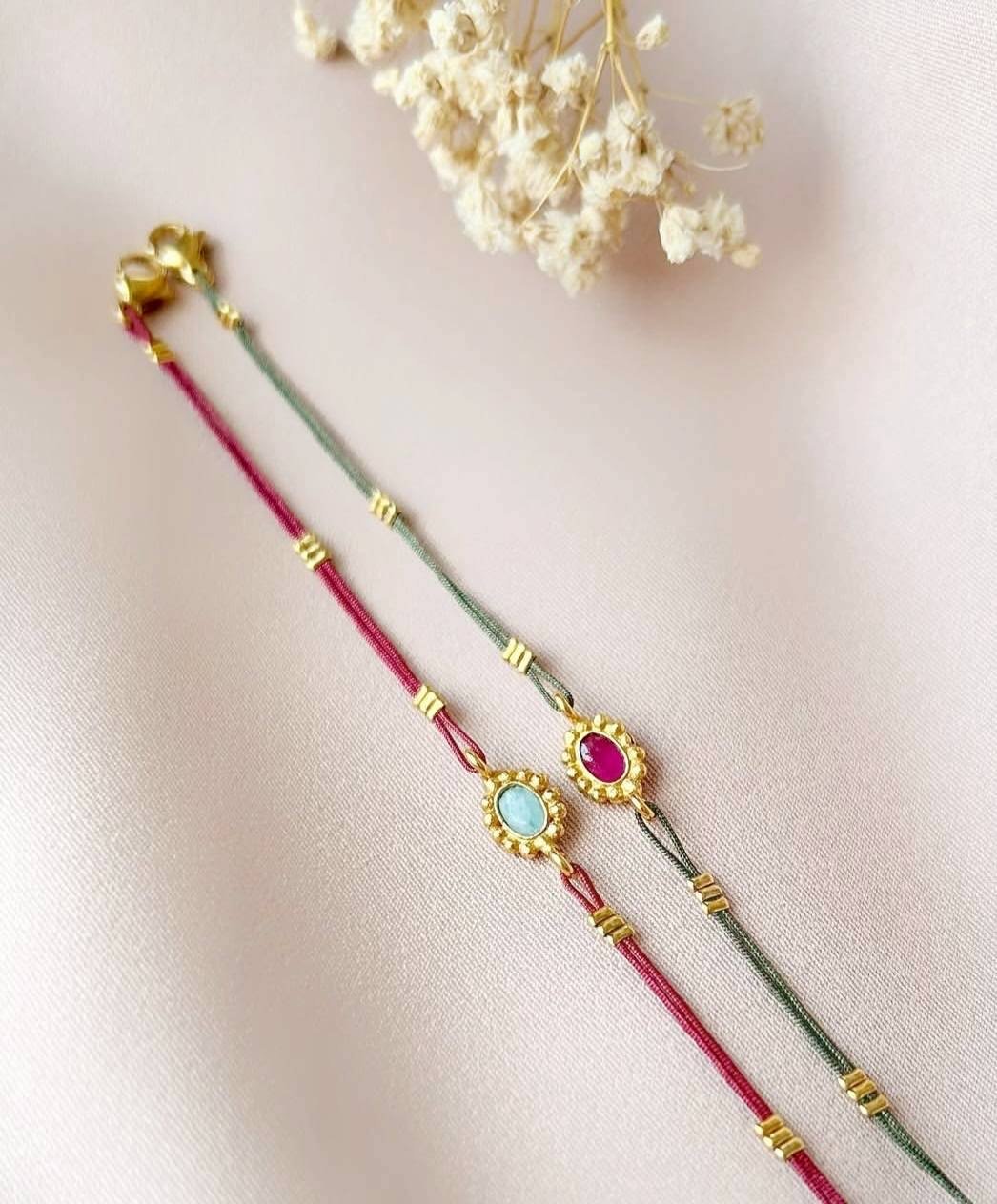 💐罌粟花綠色繩編手鍊🙌🏽