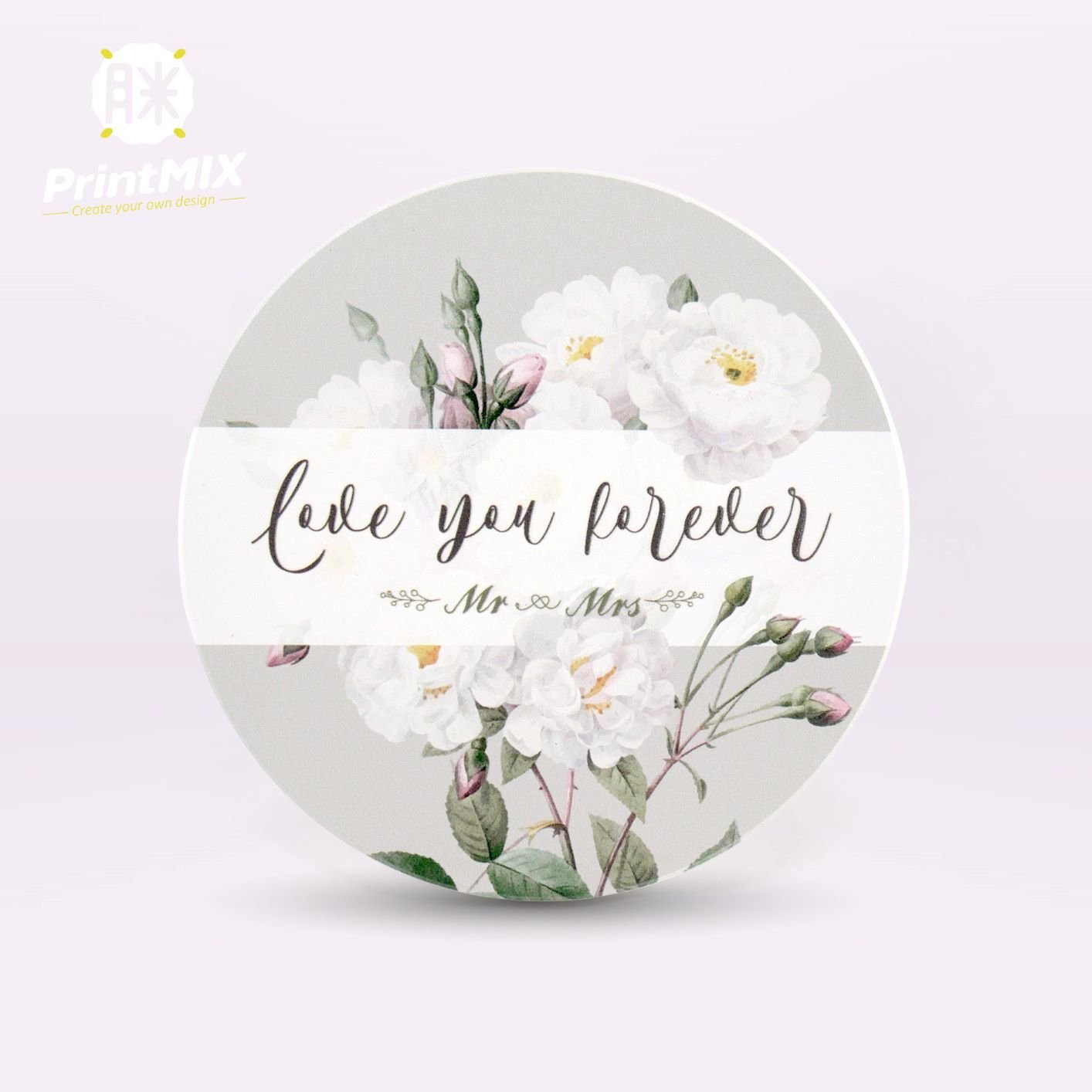 【陶瓷吸水杯墊】圓形MIT鋼印 ∣ 台灣鶯歌坯 ∣ 客製印刷