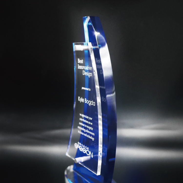 【壓克力獎牌／獎座】客製化∣双弦月冠