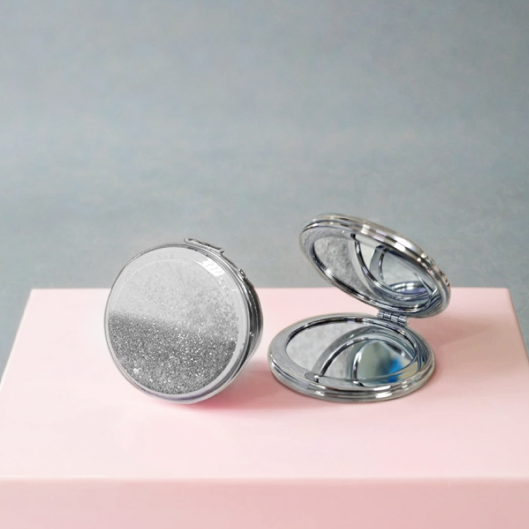 【流沙化妝鏡】 客製印刷 ∣ 掀蓋小圓鏡