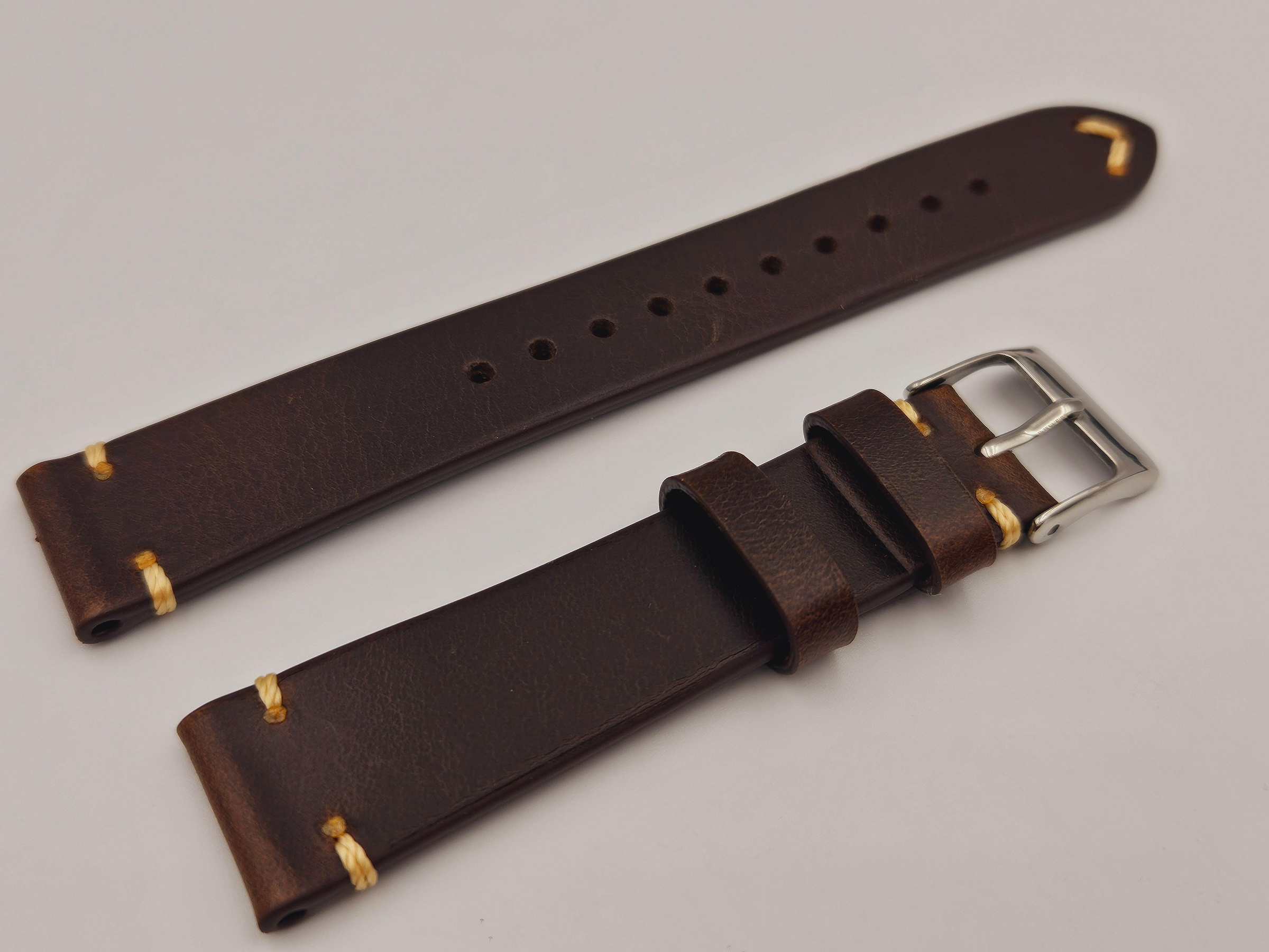 (美好時光）（深咖啡色）20mm收16mm ROLEX 男錶用復古皮錶帶 1680 1665 16610 14060 1803