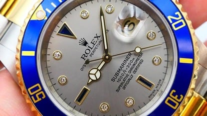 【美好時光】罕見末代灰鑽（會賺）極美品ROLEX勞力士16613SG灰色鑽面Serti Dial  0