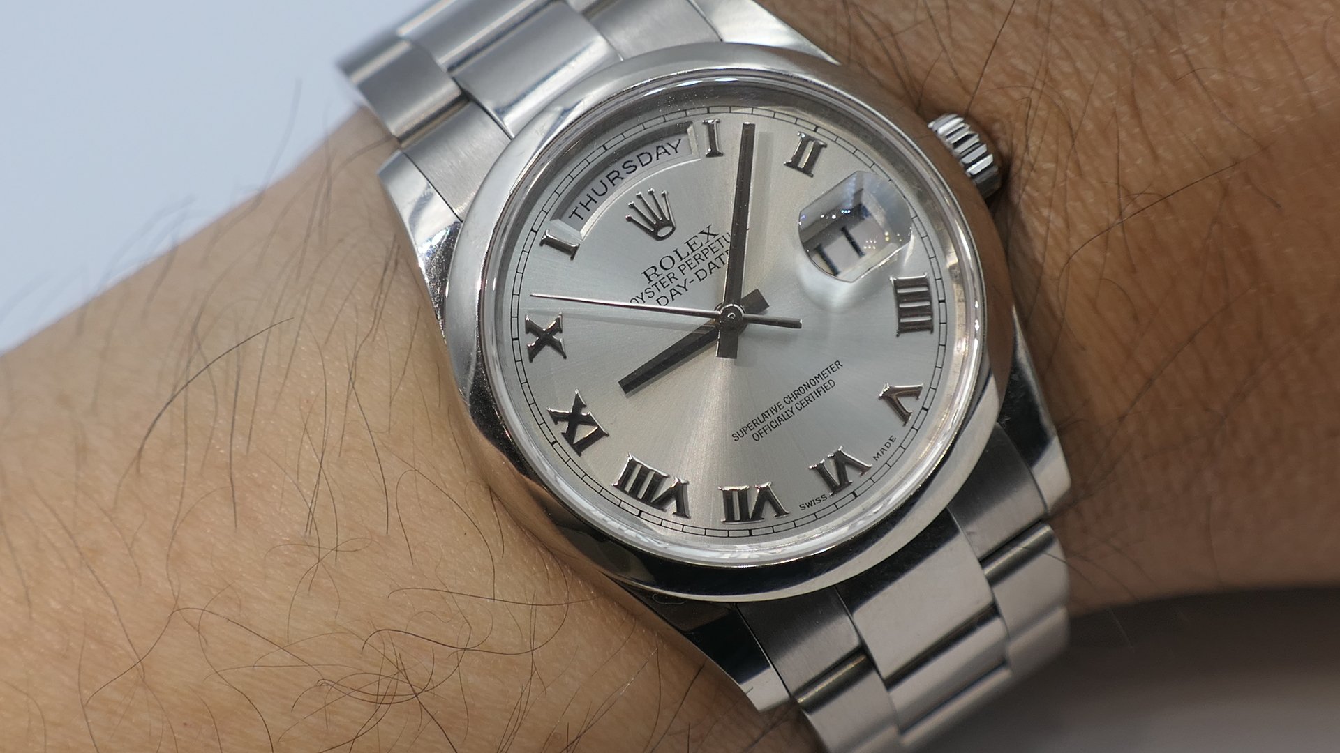 【美好時光】破盤零件價出清！ROLEX勞力士18K白金Daydate 118209盒單全美品