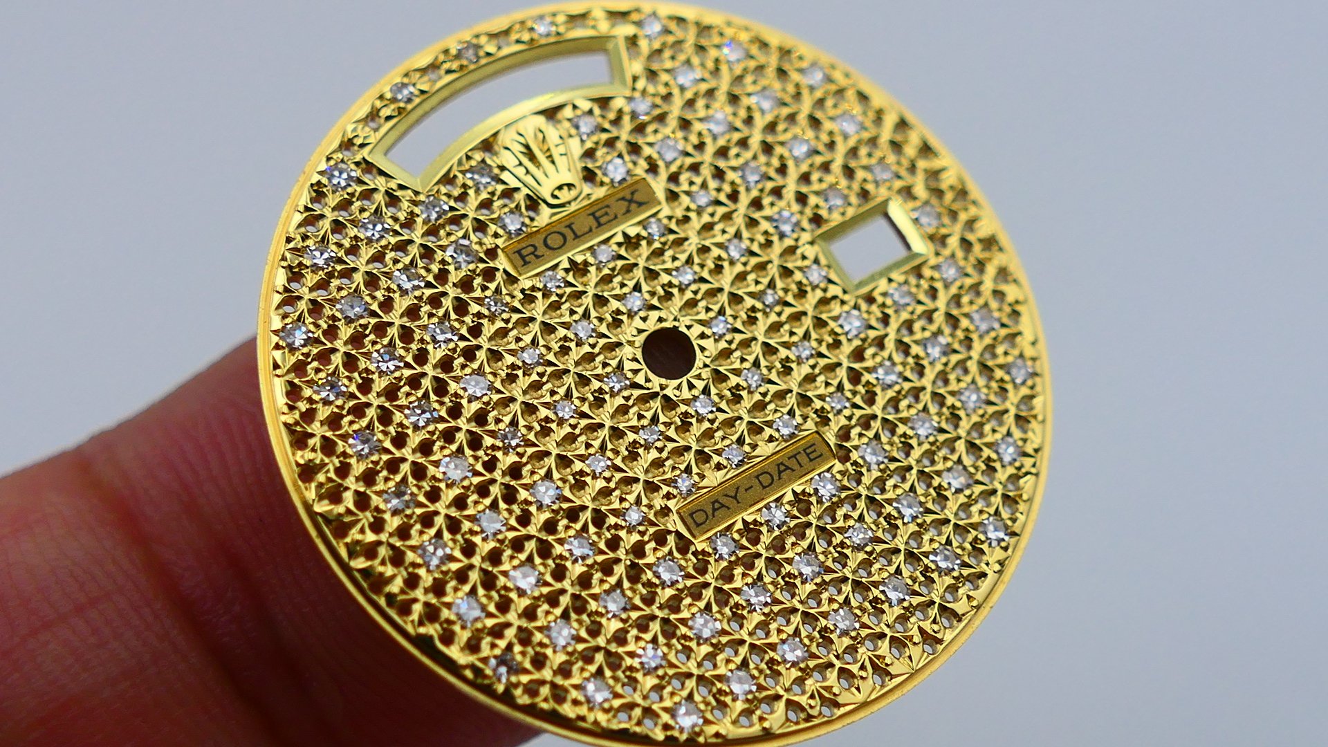 【單售面盤】蜂巢滿天星！ROLEX勞力士原裝整片18K K金面盤！