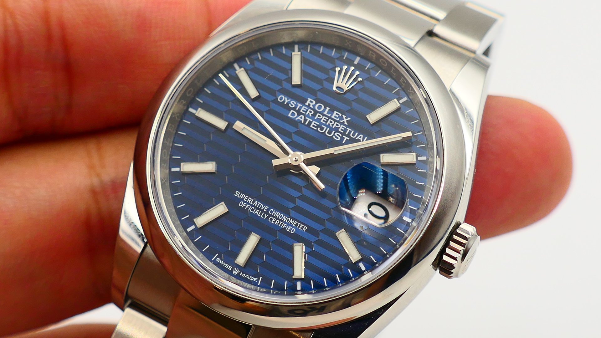 【美好時光】停產藍色蜂巢Motif藍面！2023年份勞力士ROLEX 126200近新美品盒單全