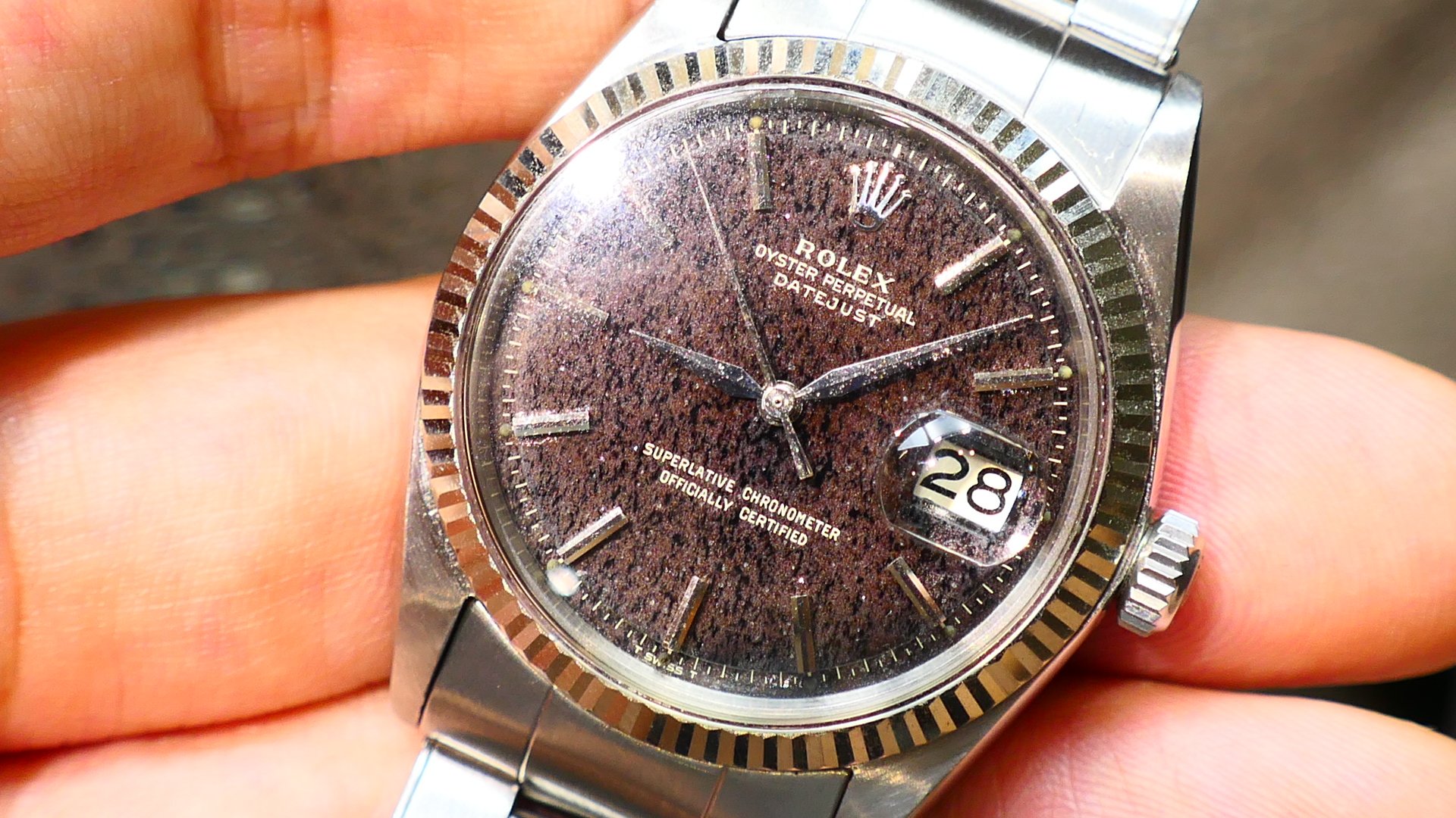 【美好時光】拍賣會等級天花板DJ鋼王！ROLEX勞力士 1601 Gilt tropical dial + 7206卯釘帶