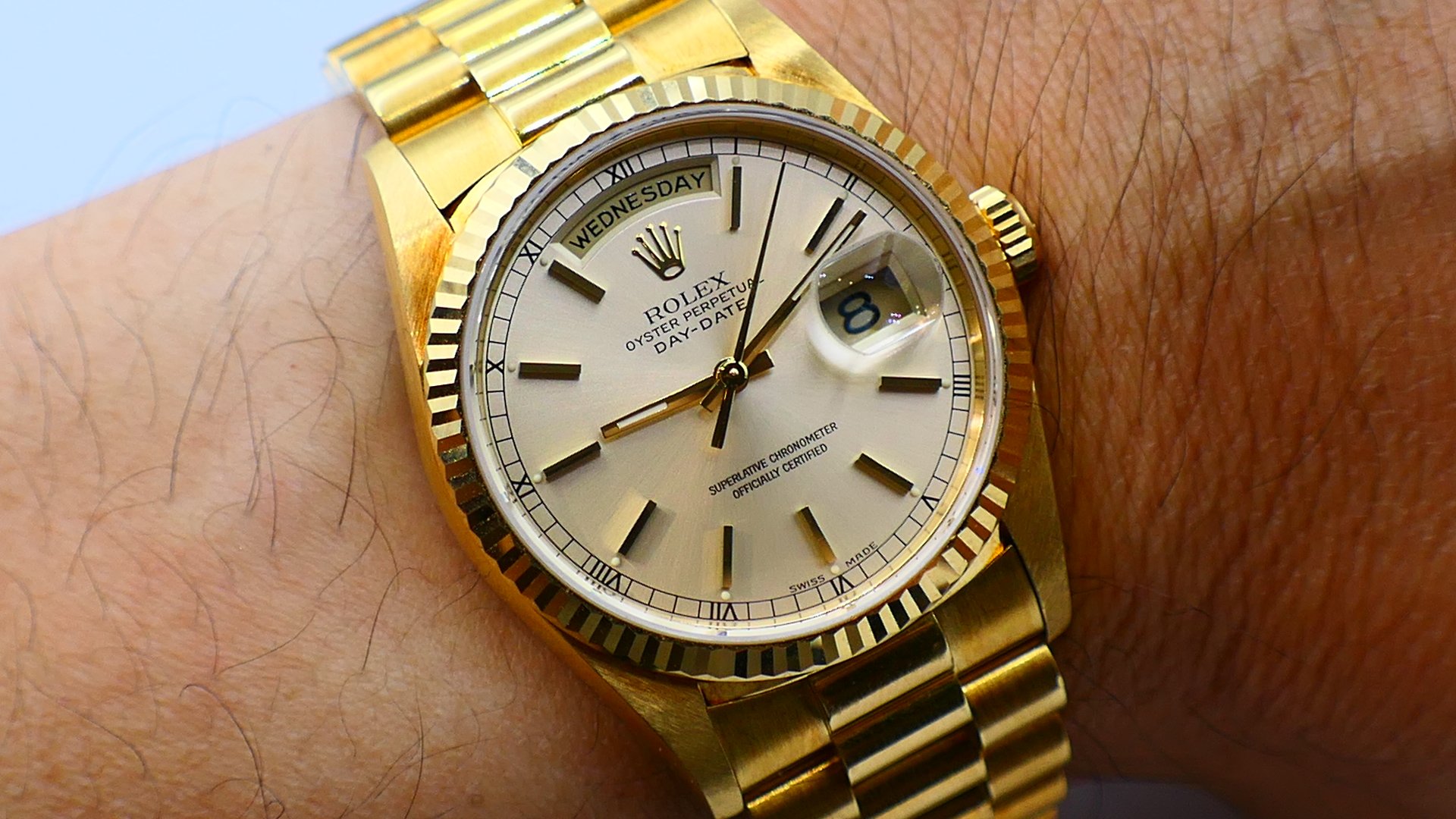 【美好時光】罕見一級美品ROLEX勞力士18238少見銀面盒單全藏品