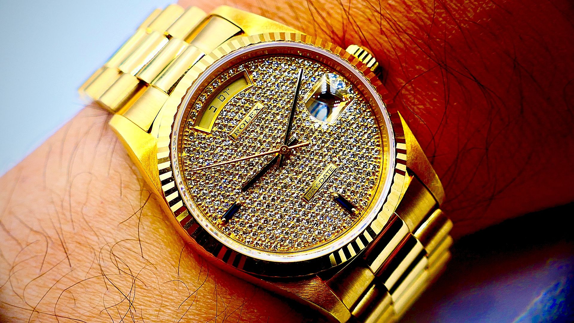 【美好時光】一級逸品分享交流ROLEX勞力士18238 盒單全 滿天星6、9藍寶石密鑲鑽面