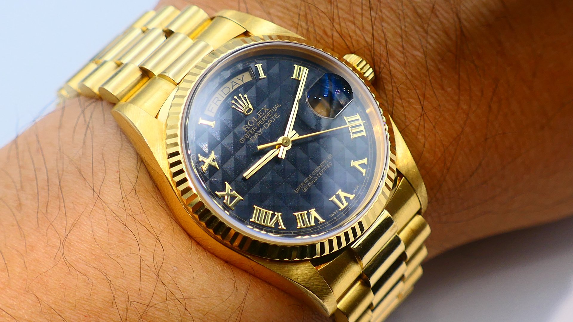 【美好時光】ROLEX勞力士罕見近庫存新品品相18038盒單全金字塔面超美品！